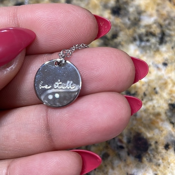 Be Still Silver Medallion Necklace - Picture 6 of 13